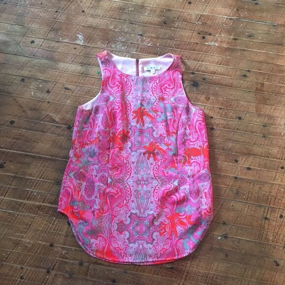 CAbi S Jubilee paisley lined sheer sleeveless blouse - Picture 2 of 5